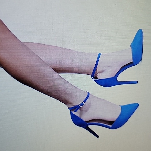 Dream Pairs royal blue Oppointed Lacey ankle strap pump heels size 9 New In Box… - Picture 1 of 11